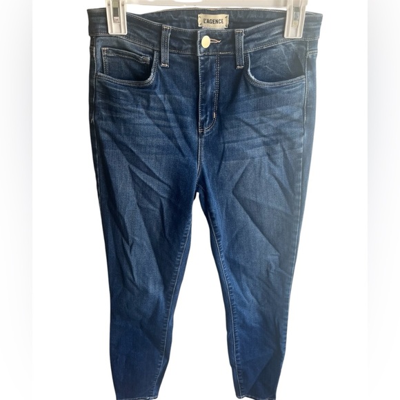 L’agence Margot High Rise Super Stretch Skinny Cropped Jean in true blue size 26 - Picture 2 of 8